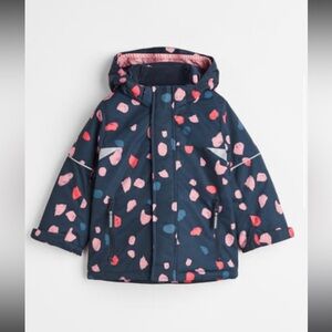 H&M 4t Water Repellent Resistant Padded Jacket, Hood Zip Up Warm, Good for Snow